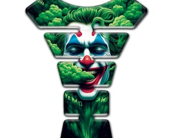 Joker Motorcycle Tank Pad – 3D Resin Gel Protector | Custom Tank Protection Decal for Motorbikes | Weatherproof Domed Stickers Biker Gift