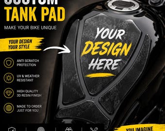 Custom Motorcycle Tank Pad – Personalized Tank Protector, 3D Resin Gel Fuel Tank Guard, Anti Scratch Biker Gift