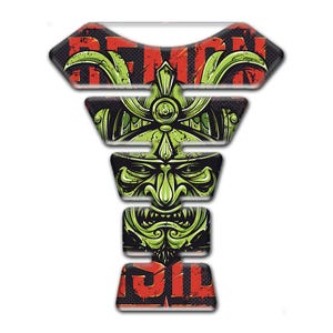 Japanese Samurai Custom 3D Tank Pad Sticker – Motorcycle & Trike Fuel Tank Protector – Weatherproof Domed Vinyl Decal Guard
