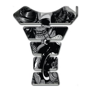 Skull Custom 3D Tank Pad Sticker – Motorcycle & Trike Fuel Tank Protector – Weatherproof Domed Vinyl Decal Guard