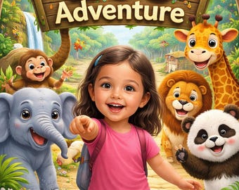 Personalized Zoo Adventure Storybook for Kids Custom Photo Childrens Book Animal Story Gift