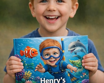 Personalized Under Ocean Adventure Storybook for Kids Custom Photo Childrens Book Sea Story Gift