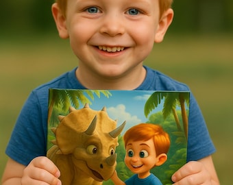 Personalized Dinosaur Adventure Book: Custom Story for Kids Gift for Toddler and Baby