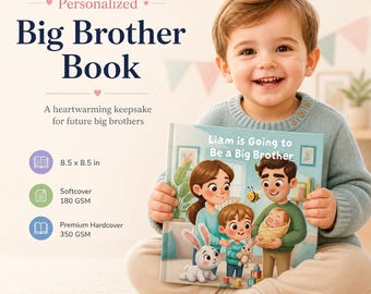 Personalized Big Brother Book, Custom Story for New Sibling, Pregnancy Announcement Gift