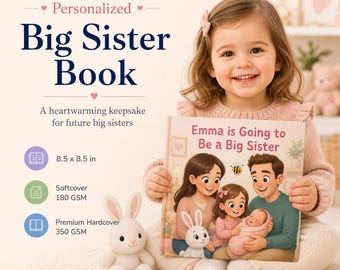 Personalized Big Sister Book, Custom Story for New Sibling, Pregnancy Announcement Gift