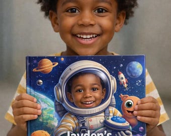 Personalized Space Adventure Storybook for Kids Custom Photo Childrens Book Astronaut Story Gift