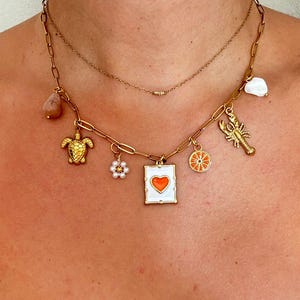Stainless steel charm necklace