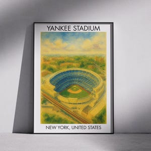 Yankee Stadium Print – Personalised Baseball Poster – Baseball Wall Art – Sports Room Decor – MLB Gift - New York Yankees - NYCFC