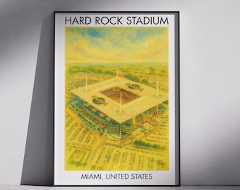 Hard Rock Stadium Poster: Miami Dolphins NFL Art