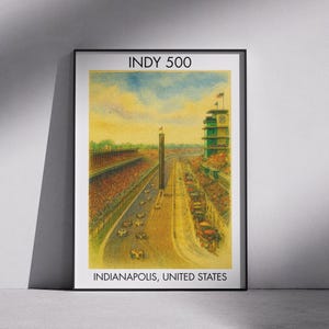 Indy 500 Print – Personalised Motorsport Poster – Indycar Wall Art – Sports Room Decor – Indycar Gift - Indianapolis - Racing Gift