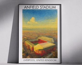 Anfield Stadium Watercolor Print: Liverpool Football Poster, Sports Wall Art