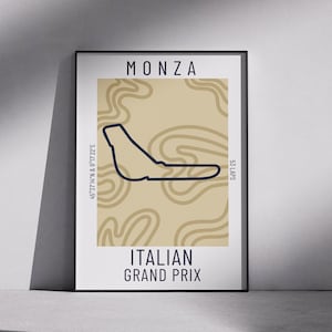 Monza Italian Grand Prix Poster - Formula 1 Circuit Wall Art - Minimalist F1 Racing Track Print - Motorsport Decor - Car Enthusiast Gift