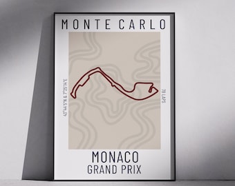 Monaco Grand Prix Poster: Minimalist Formula 1 Racing Track Art