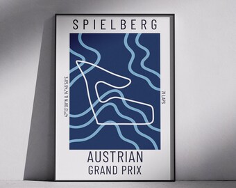 Austrian Grand Prix Poster: Minimalist Formula 1 Racing Track Art