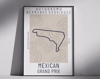 Mexican Grand Prix Poster: Minimalist Formula 1 Racing Track Art