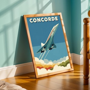 Concorde Aviation Art Print: Vintage Airplane Travel Poster image 5
