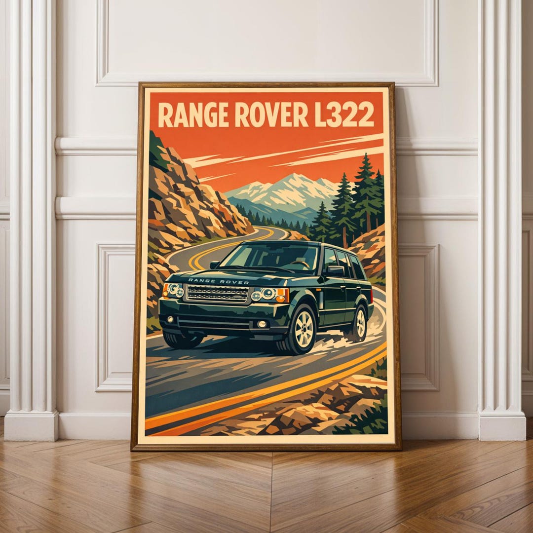 Print Ad Range Rover Range Rover L322 Art Print - Vector, Orange and Teal - Etsy