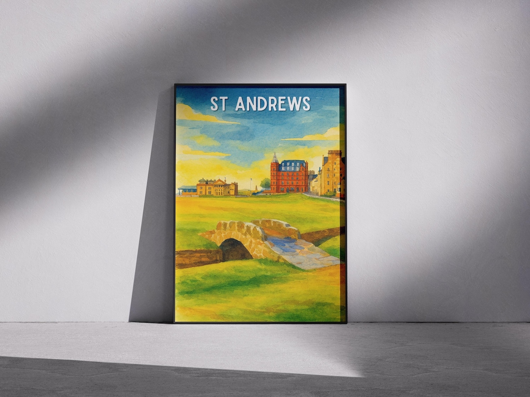 St Andrews Golf Poster: Swilcan Bridge Watercolor Art Print - Etsy