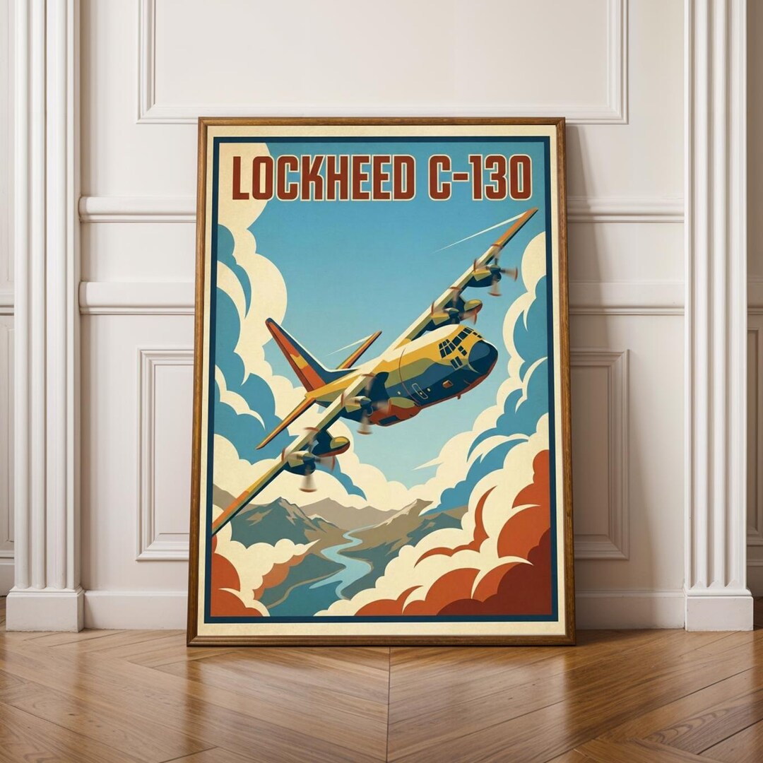 Lockheed C-130 Poster – Vintage Aviation Travel Art Print - Etsy