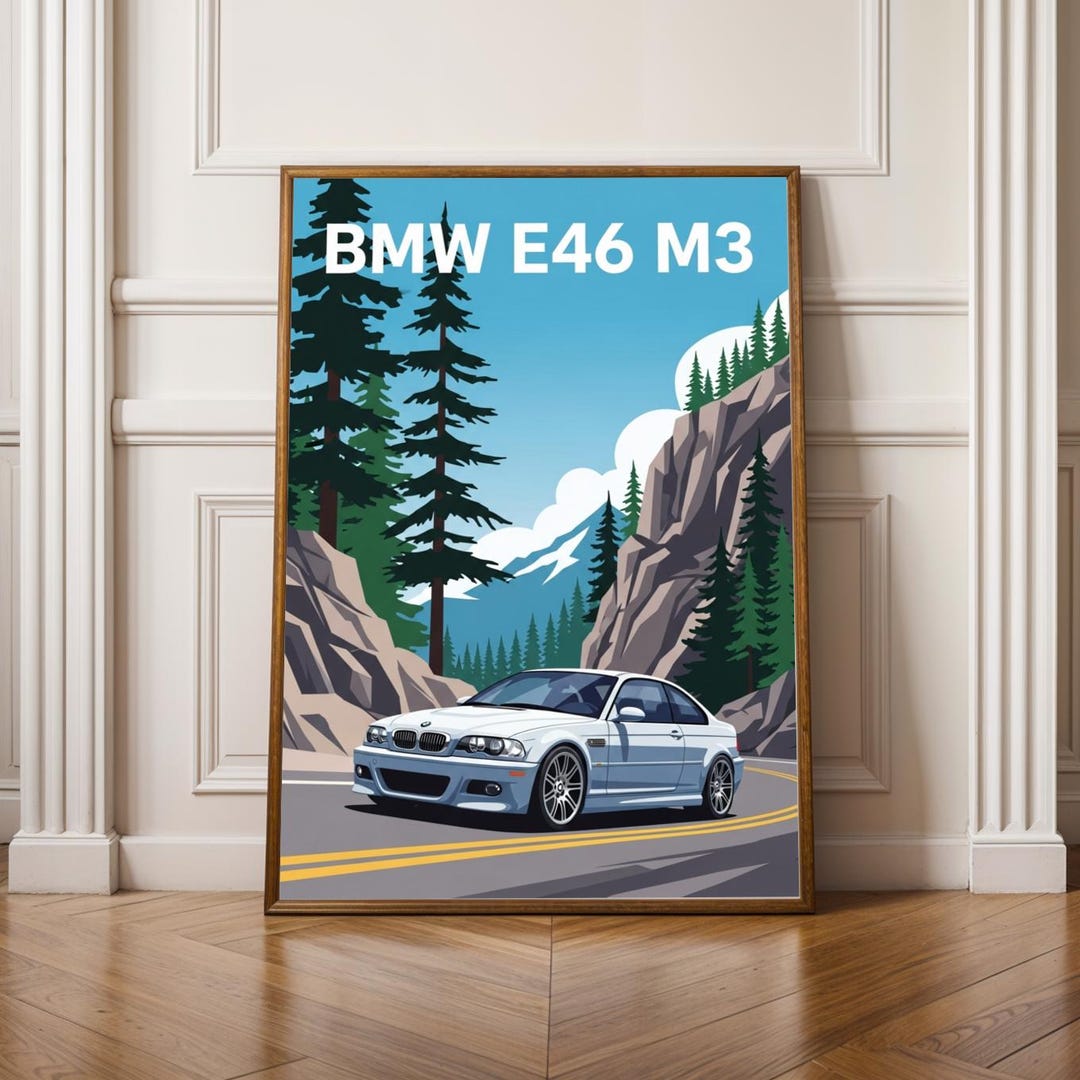 BMW E46 M3 Art Print: Modern Car Poster, Garage Decor - Etsy UK