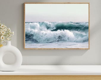 Ocean Waves Beach Print -Modern Coastal Wall Art -Beach House Decor -Printable Digital Download