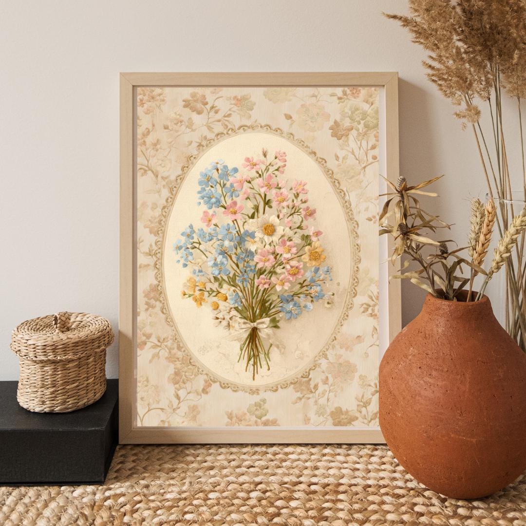 Vintage Wildflower Print -nursery Wall Art -printable Cottagecore Decor ...