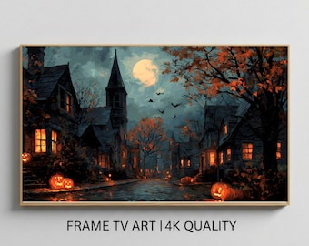 Spooky Haunted House Frame TV Art, Dark Cottagecore Halloween Samsung Frame TV Screensaver, Gothic Fall TV Decor, Digital Download