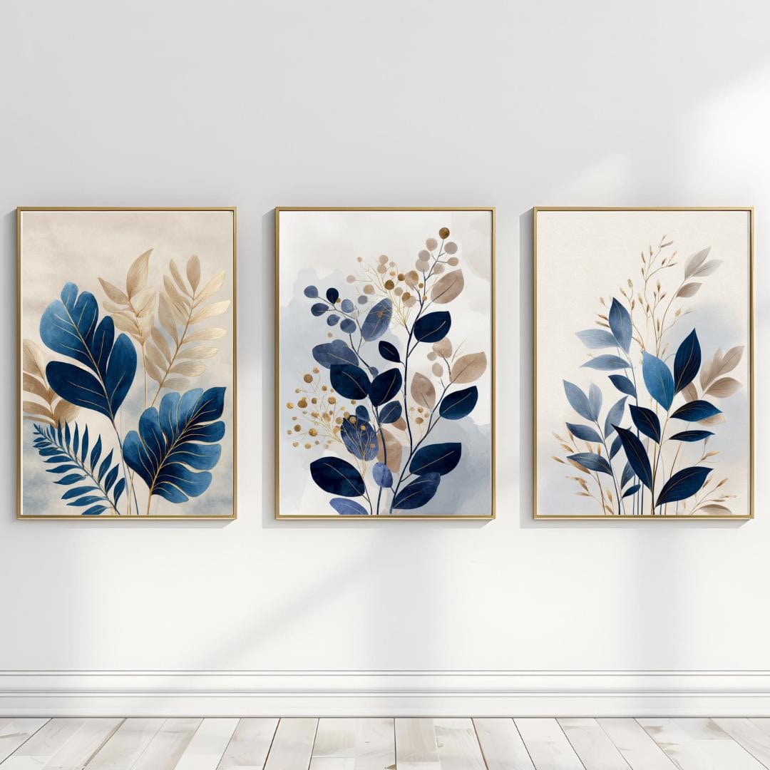 Botanical Prints Set of 3 – Modern Boho Floral Wall Art (digital ...
