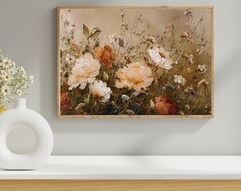 Vintage Wildflower Print -Botanical Wall Art -Rustic Farmhouse Decor -Printable Digital Download