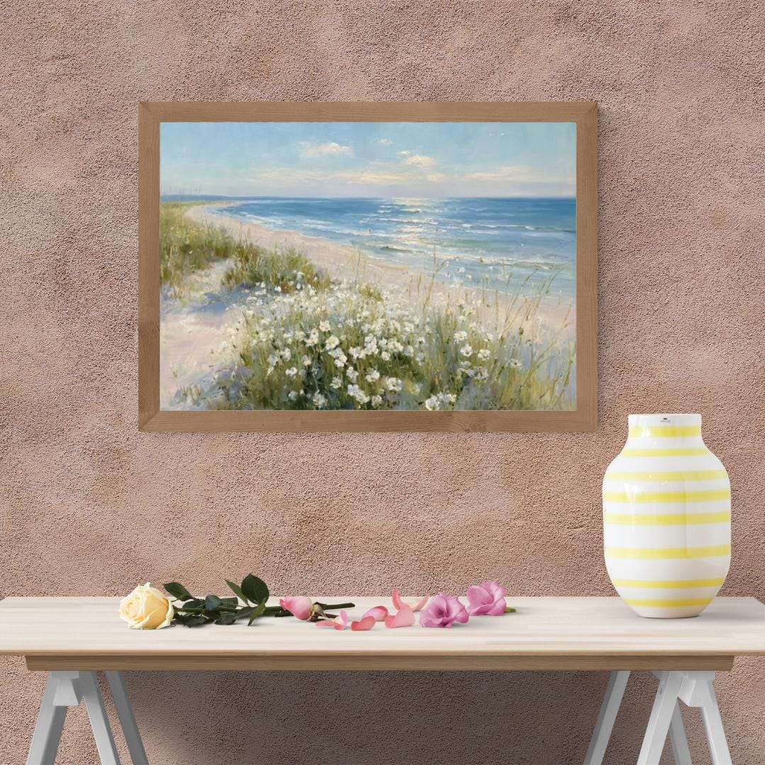 Wildflowers Coastal Print -ocean Wall Art -beach House Decor -printable ...
