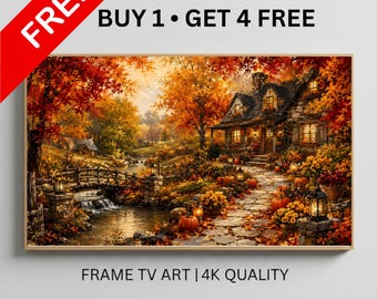 Autumn Frame TV Art Bundle, Samsung Frame TV Art, Vintage & Oil Painting Fall Decor, Halloween TV Art, Buy 1 Get 4 Free