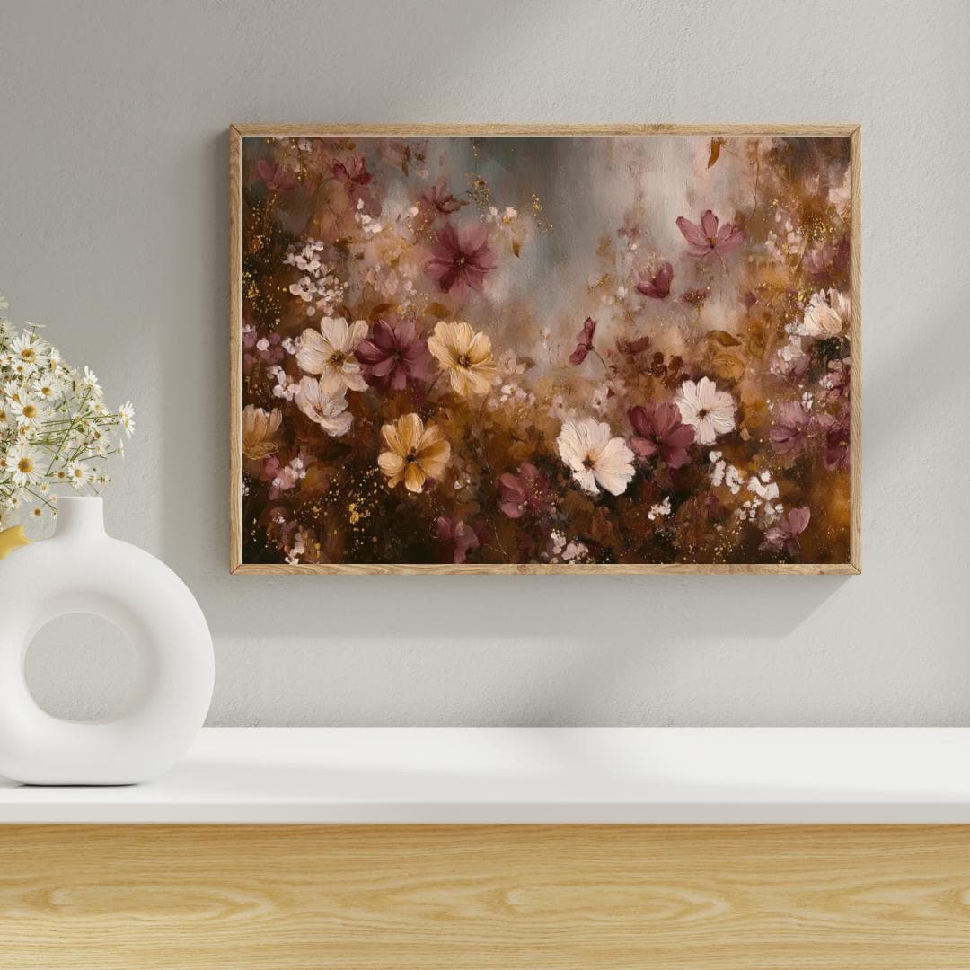 Moody Vintage Flower Print -dark Wildflower Wall Art -floral Botanical ...