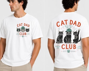 Maglietta divertente per papà di gatti, maglietta per amanti dei gatti, regalo personalizzato per papà di gatti, felpa con cappuccio, regalo di compleanno, festa del papà