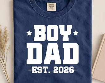 Maglietta per ragazzo/padre, regalo per papà/figlio, nata nel 2026, nuovo regalo di compleanno, colori comodi.