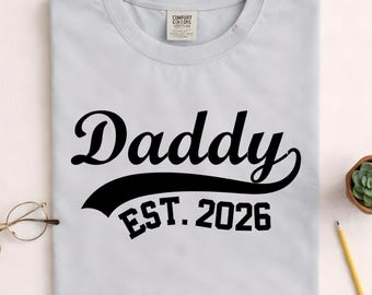 Papà nato nel 2026, nuova maglietta per la festa del papà, regalo alla moda con colori comodi.