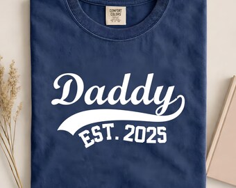 Maglietta per la festa del papà, primo regalo per papà, nuovo papà nato nel 2025, futuri papà, colori comodi.