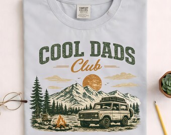 Maglietta grafica "Cool Dad Club" - Divertente regalo umoristico sulla paternità per il marito, regalo di compleanno, colori comodi