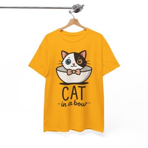 Cute Cat Shirt, Cat in a Bow Tee, Kawaii Cat Lover Gift, Funny Kitten T-Shirt, Cute Pet Graphic Tee, Pastel Aesthetic Shirt