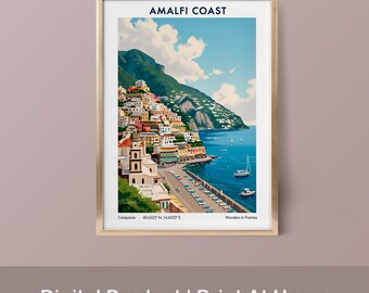 Amalfi Coast Photography Print: Italy Coastal Landscape (Digital Download)