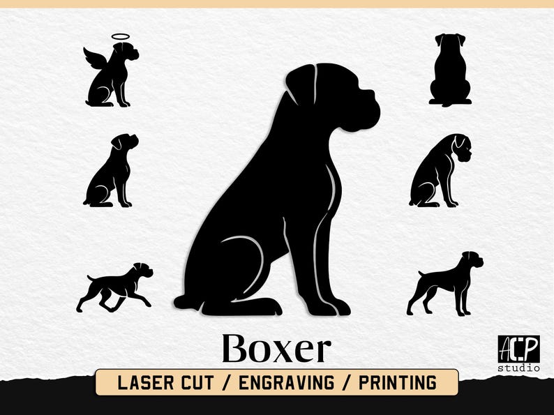 Simple Boxer Dxf Boxer Dxf - Boxer Dog SVG & PNG Clipart: Single Cut Out File for Cricut ...