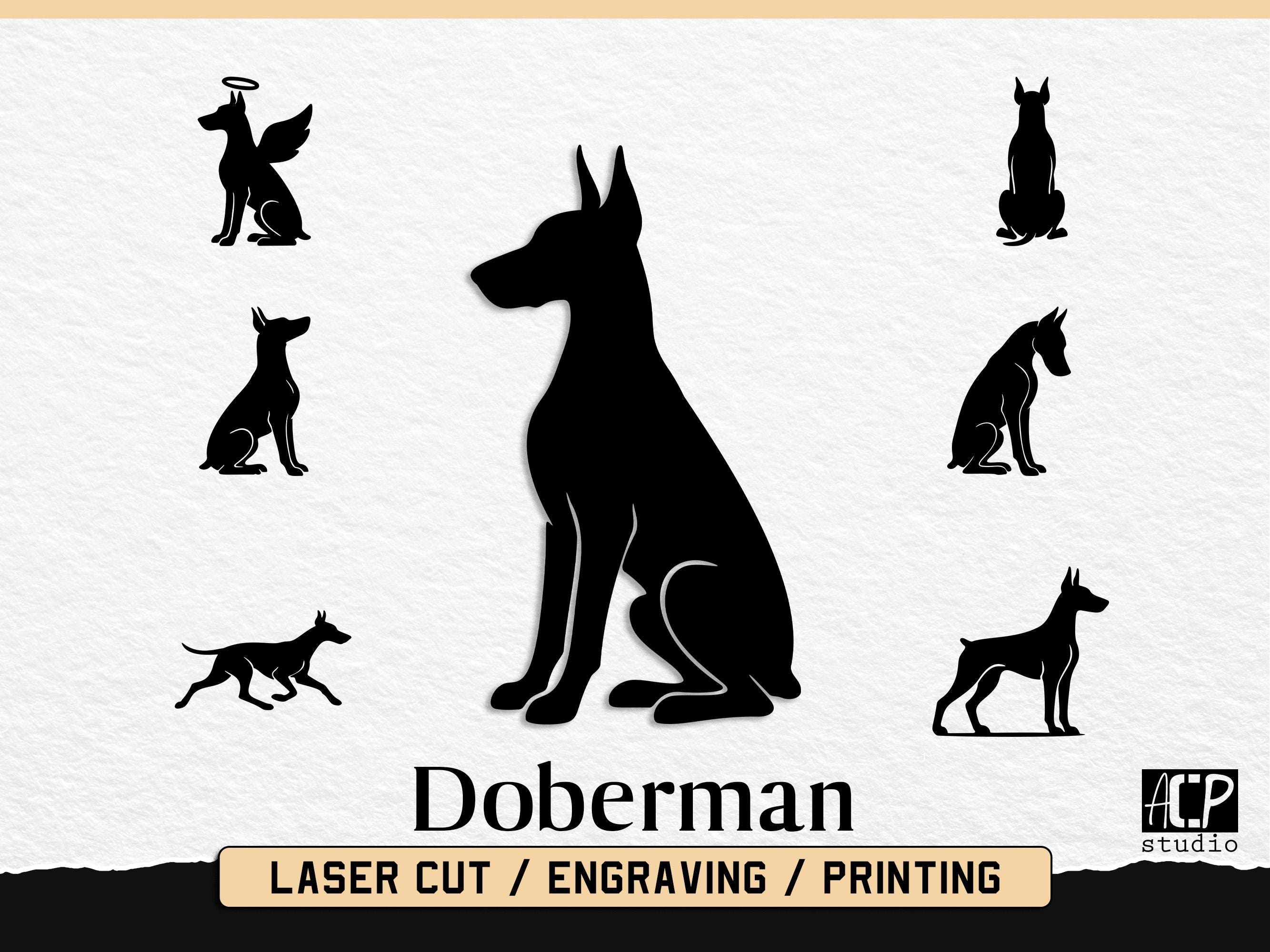 Dobermann silhouette - Etsy België, image size:2667x2000