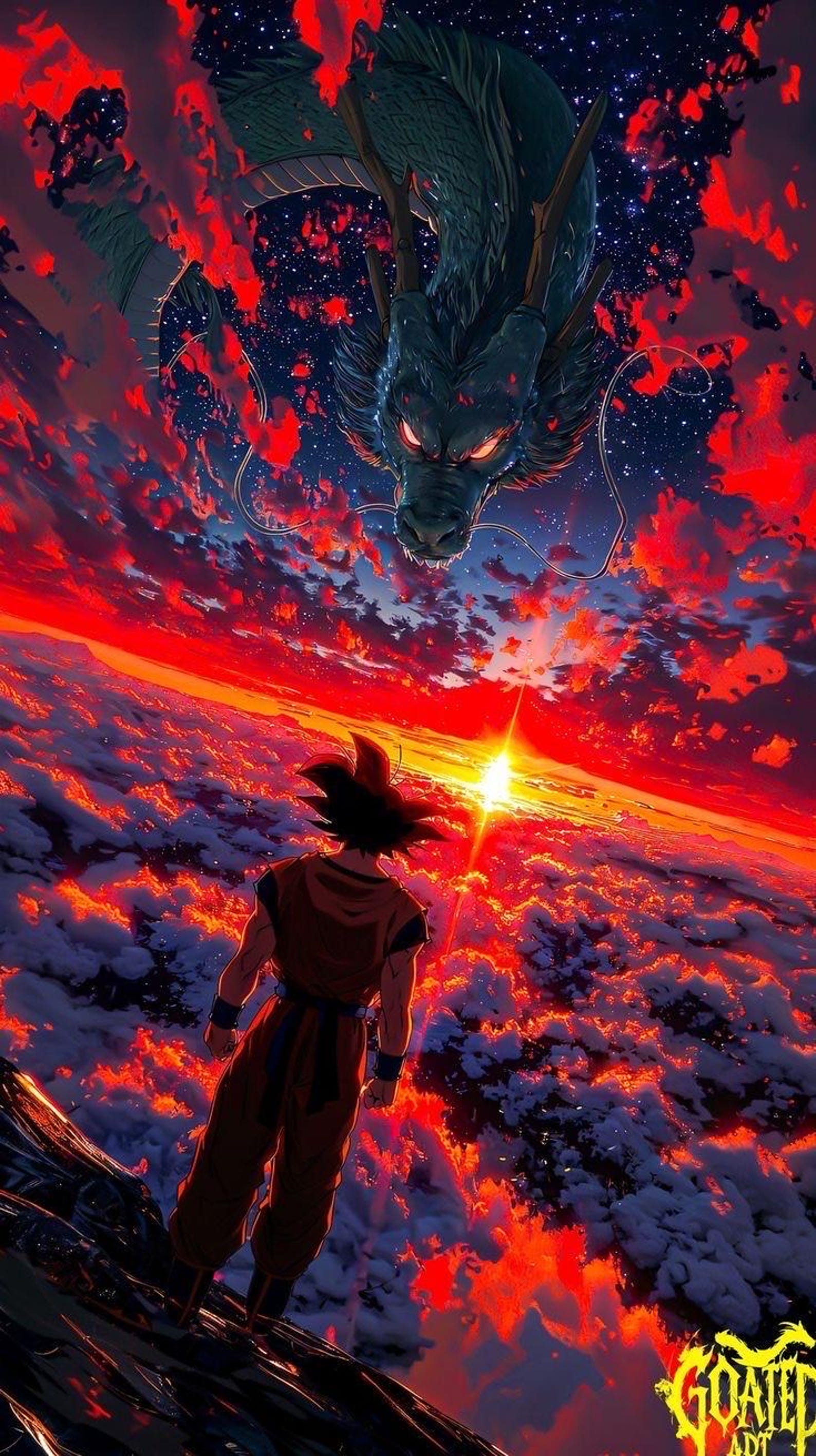 Dragon Ball Z Art – Epic Goku Vs Celestial Dragon Poster - Etsy