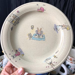 Hand Painted Ceramic Plate, Handmade Pottery Dish, Artistic Ceramic Tableware, Unique Gift for Home Decor, Rustic Hand Drawn Ceramic