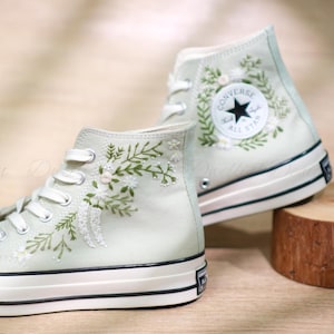 Custom Converse Chuck Taylor: Daisy Flower Embroidered Sneakers