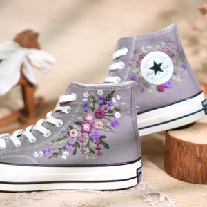 Custom Converse Chuck Taylor: Daisy Flower Embroidered Sneakers