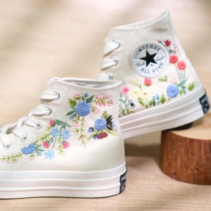 Custom Converse Chuck Taylor: Daisy Flower Embroidered Sneakers