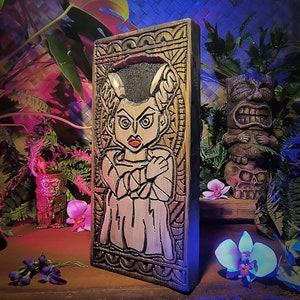 Bride of Frankenstien Tiki Wood Carvings