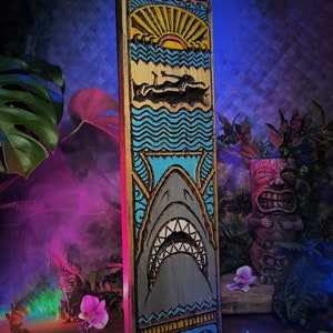 Jaws Tiki Wood Carving