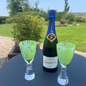 Set two patterned champagne glasses