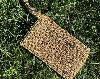 Bolso de mano de yute hecho a mano: bolso de mano bohemio tejido con naturalidad